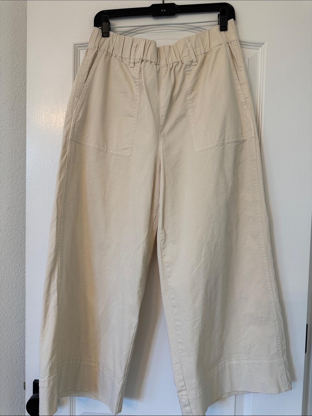 J Crew Wide Leg Pull On Chino Pants